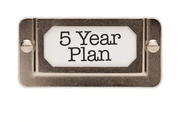 Этикетка ящика 5-летнего плана — стоковое фото