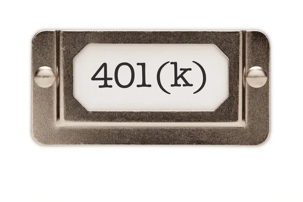 Etiqueta da gaveta do arquivo 401 (k) — Fotografia de Stock