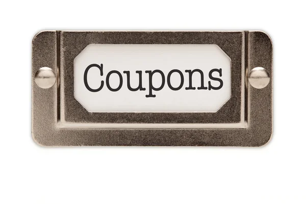 Coupons File Drawer Label — Stock Photo, Image