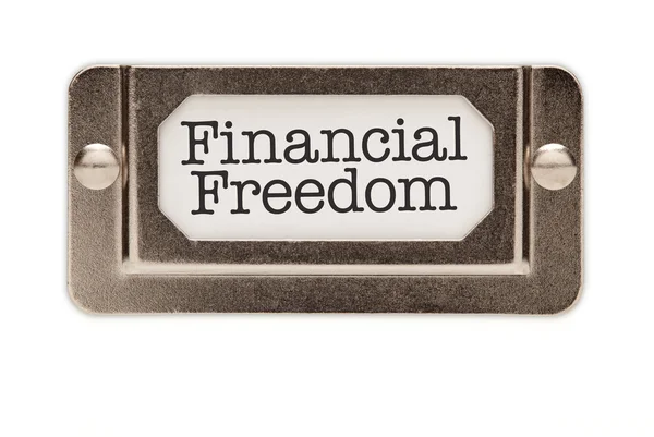Finanční svoboda souboru zásuvku štítek — Stock fotografie