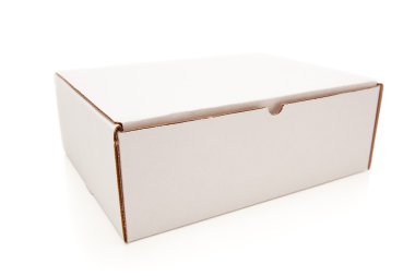 Blank White Cardboard Box Isolated clipart