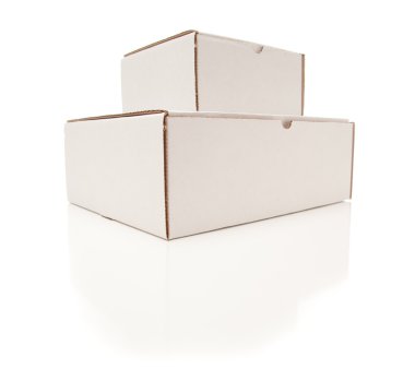 Stack of Blank White Cardboard Boxes Isolated clipart