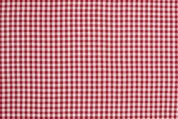 红色和白色的方格，方格的桌布背景 — 图库照片
