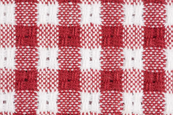 Red and White Gingham Checkered Tablecloth Background — Stock Photo, Image