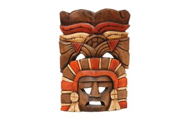 Mexican mask carved in wood clipart