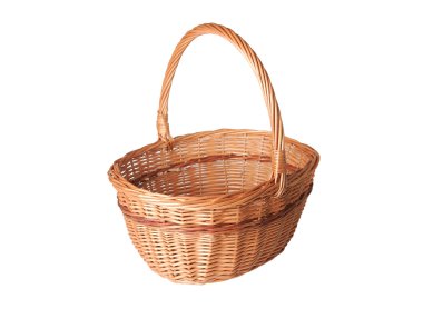 Wicker basket isolated on white clipart