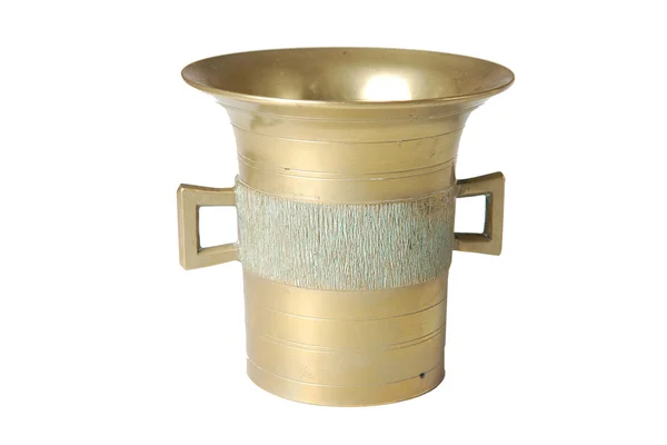 Old gold mortar — Stock Photo, Image