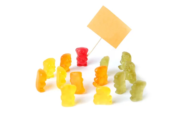 Grupa kolorowy gummy niedźwiedzie — Zdjęcie stockowe