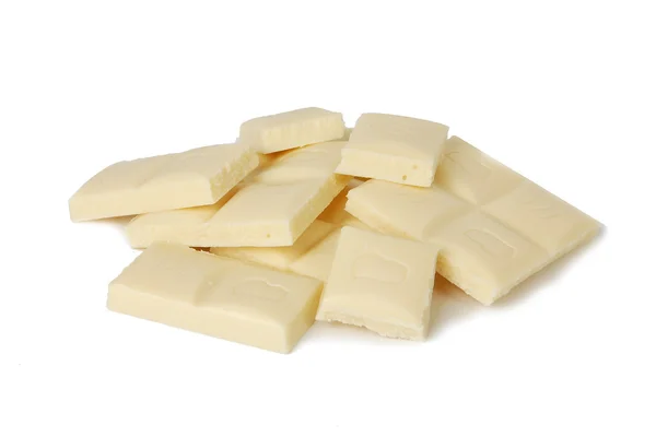 Белый шоколад изолирован на белом — стоковое фото