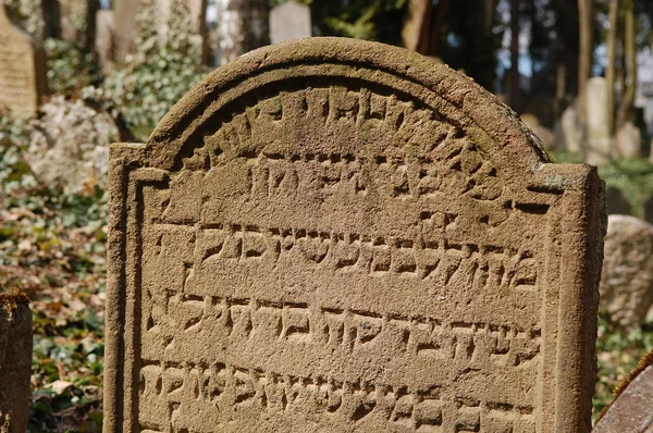 Náhrobek na židovský hřbitov — Stock fotografie
