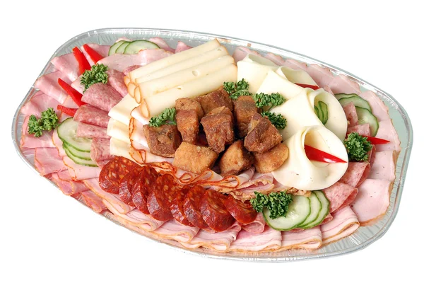 Szalámi és sajt tekercsek Stock Kép