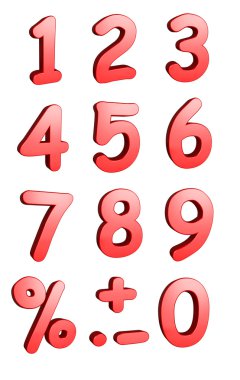 3d Numbers clipart
