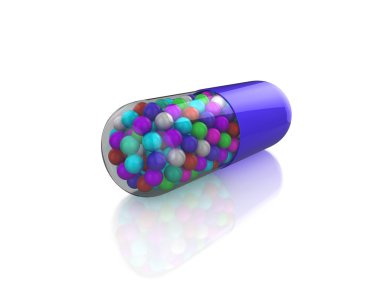 Multi-colored pill clipart