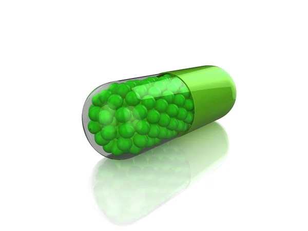 Grüne Pille — Stockfoto