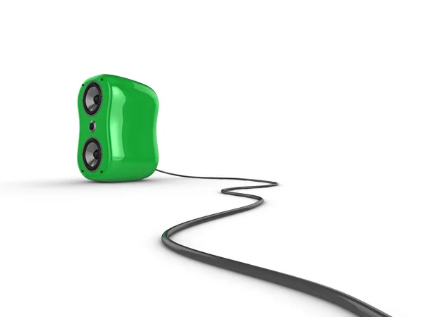 Błyszczący głośników green — Zdjęcie stockowe