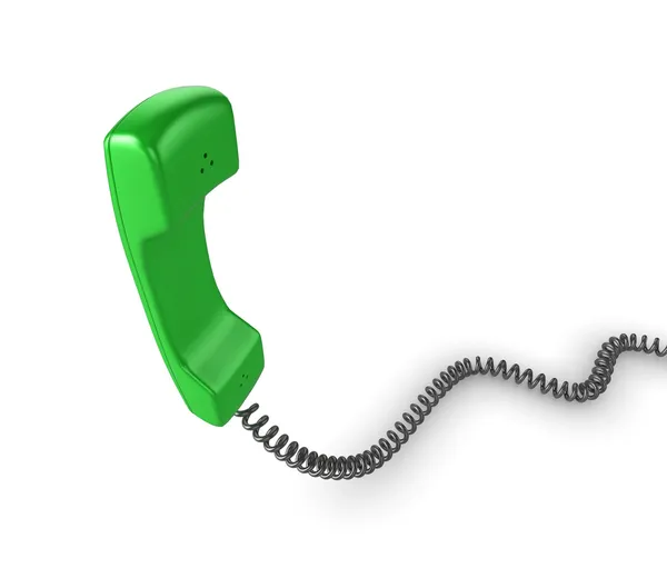 Telefone verde auscultador — Fotografia de Stock