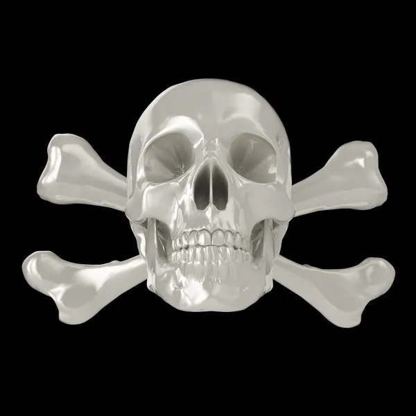 3D lebka a zkřížené kosti Royalty Free Stock Fotografie