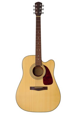 Acoustic guitar isolated on white clipart
