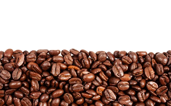 Roasted coffee beans with copy space on the top — Stock Photo, Image