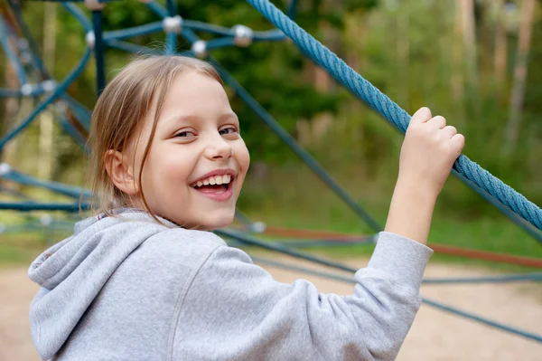 stock image Outdoor portrait of smiling little girl