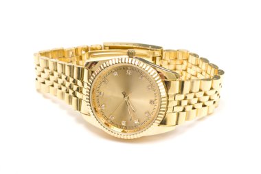 Men's gold wrist watch clipart