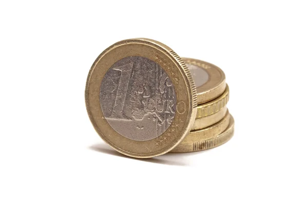 Monedas en euros — Foto de Stock