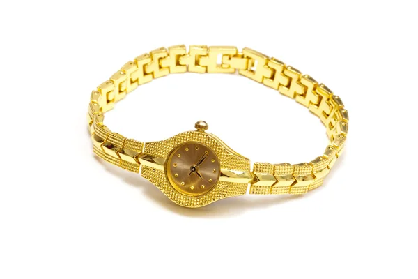 Femme montre-bracelet en or — Photo