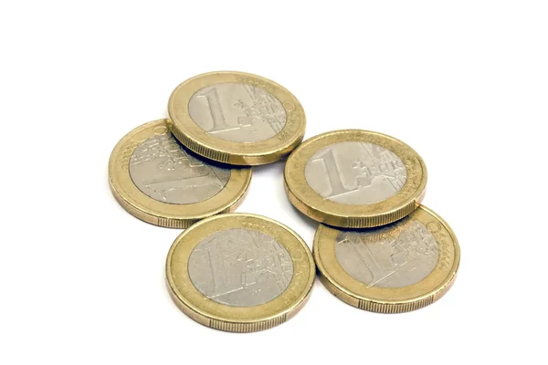 Moedas em euros — Fotografia de Stock