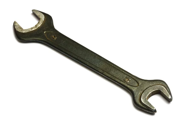 Ржавый ключ, изолированный на белом — стоковое фото