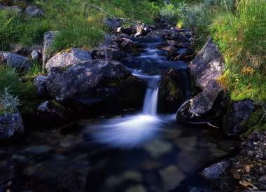 Beautiful mountain stream clipart