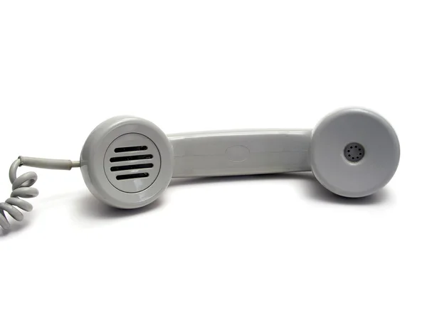 Gray telephone receiver isolatd on white — Stock Photo, Image