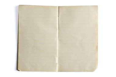 Blank lined old exercise book