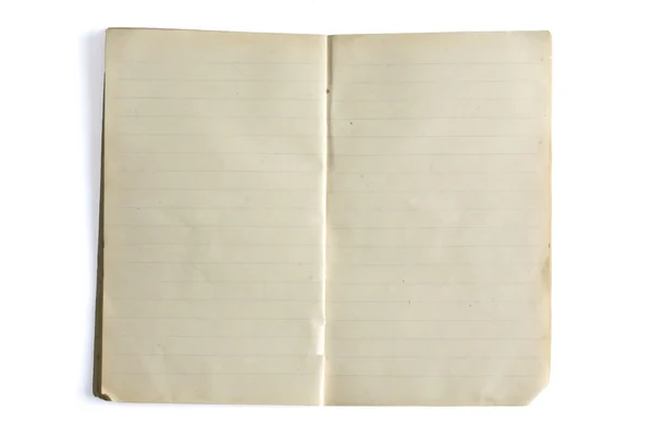 Tomt linjerat gamla skrivbok — Stockfoto