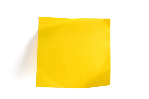 Nota memo amarelo em branco — Fotografia de Stock
