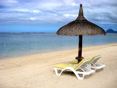 Tropical beach in Mauritius clipart