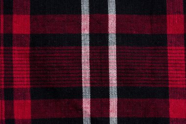 Texture of red-black checkered fabric clipart