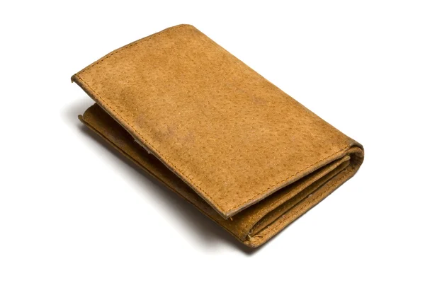 Gamla gula läder plånbok — Stockfoto