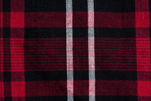 Texture of red-black checkered fabric — Stock Photo, Image