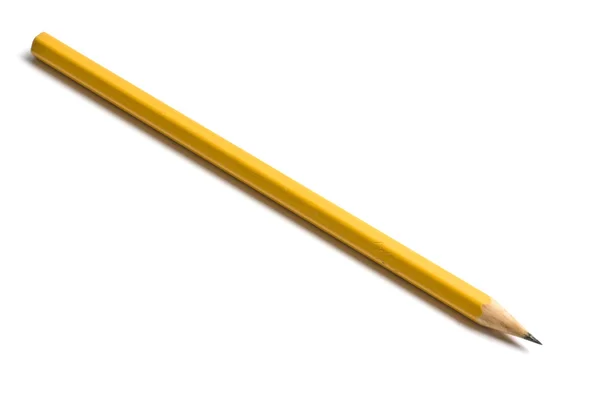 노란 연필 흰색 절연 — 스톡 사진