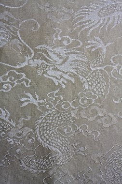 Texture of chinese dragon pattern fabric clipart