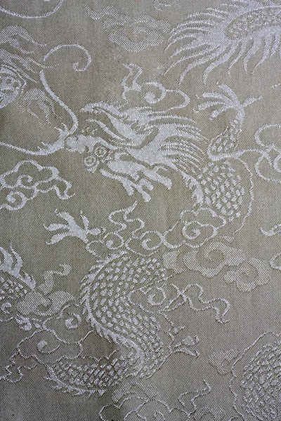 Texture du tissu motif dragon chinois — Photo