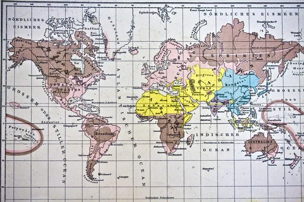 Kézzel készített ősi világtérkép — Stock Fotó