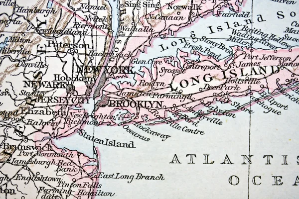 Handgjorda karta över new york — Stockfoto