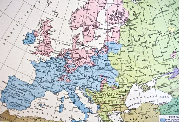 El yapımı eski harita Avrupa — Stok fotoğraf