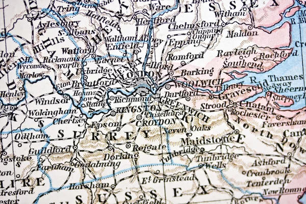 Ručně vyráběné starodávná mapa Londýna — Stock fotografie
