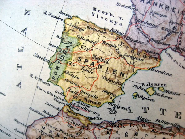 Mapa feito à mão de Espanha — Fotografia de Stock