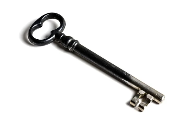 Old key isolaed on white — Stock Photo, Image