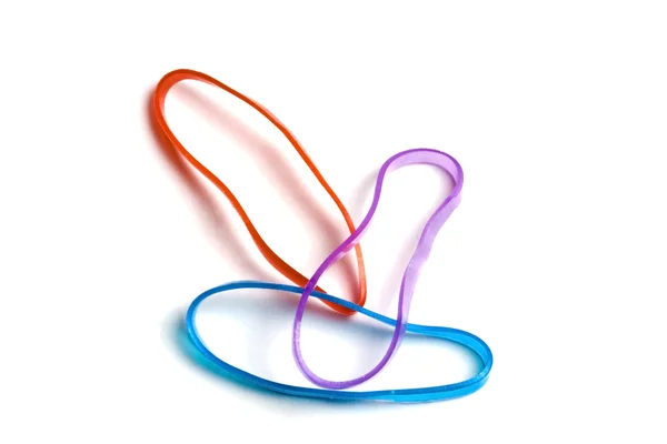 Three colorful rubber bands — Stock Photo, Image