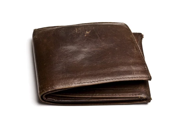 Elszigetelt fehér barna pénztárca — Stock Fotó