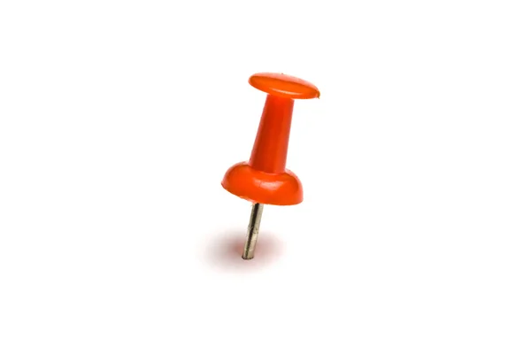 Red push pin isolated on white — Stock Photo, Image